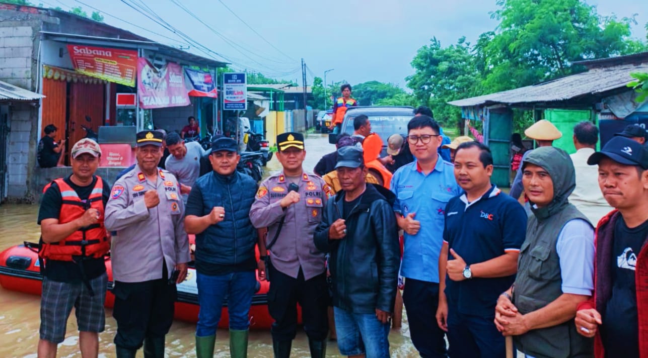 Cikarang Timur Kembali Diterjang Banjir, Muspika Tinjau Lokasi dan Salurkan Bantuan