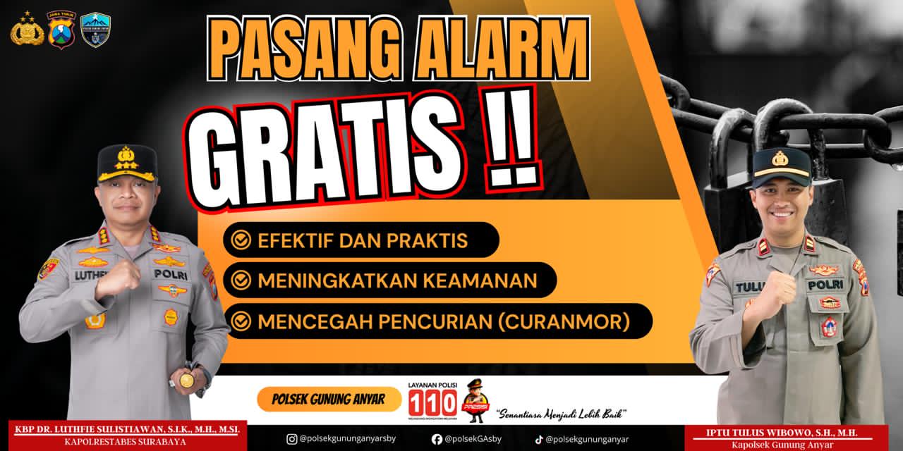 Ambil Langkah Preventif Polsek Gunung Anyar Pasang Alarm Gratis Untuk Warga